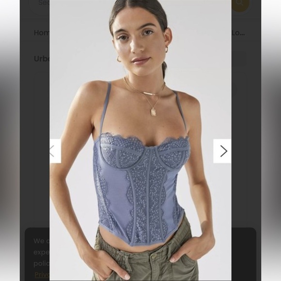 Urban Outfitters Other - URBAN OUTFITTERS Out From Under Lace Bustier Corset Top Blue M